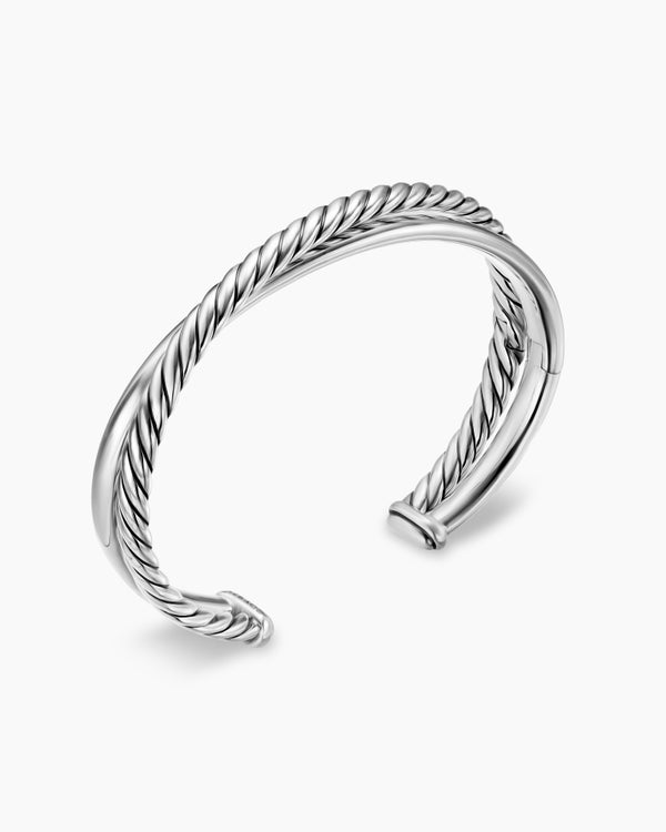David Van Hagen Crossover Two Row Cuff Bracelet Sterling Silver 10.7mm