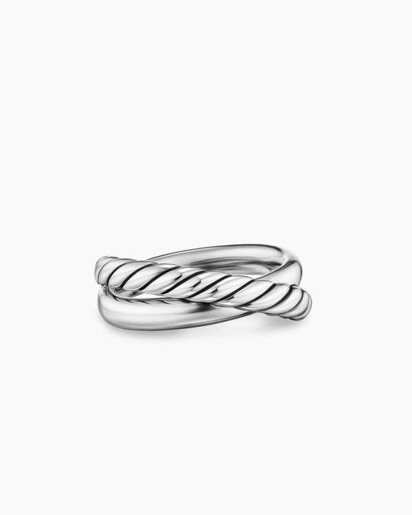 david van hagen Crossover Two Row Ring Sterling Silver 7.4mm