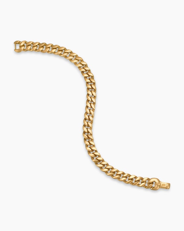 David Van Hagen Curb Chain Bracelet 18K Yellow Gold 8mm
