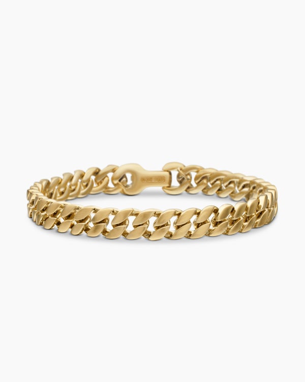 David Van Hagen Curb Chain Bracelet 18K Yellow Gold 8mm