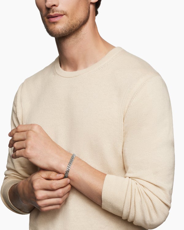 David Van Hagen Curb Chain Bracelet Sterling Silver 8mm