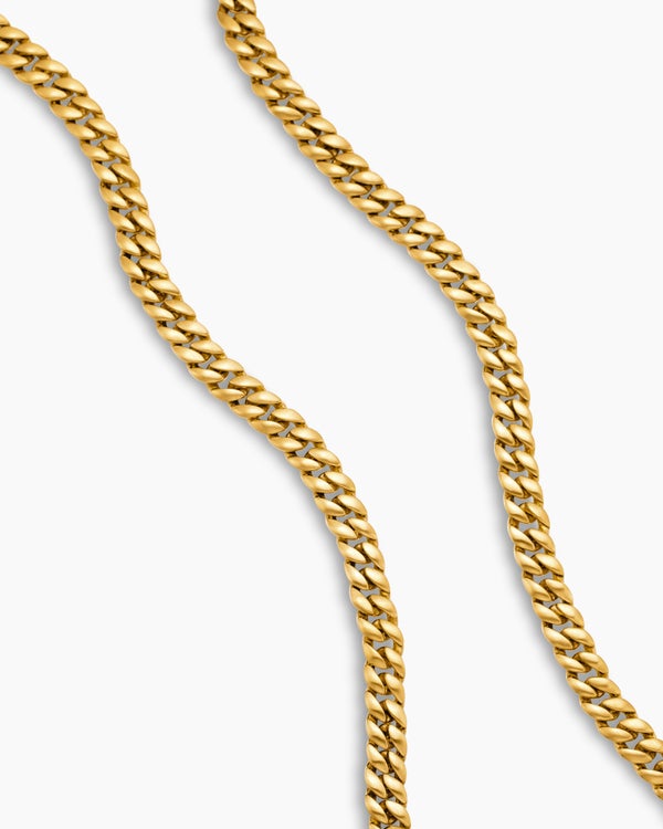 David Van Hagen Curb Chain Necklace 18K Yellow Gold 6mm