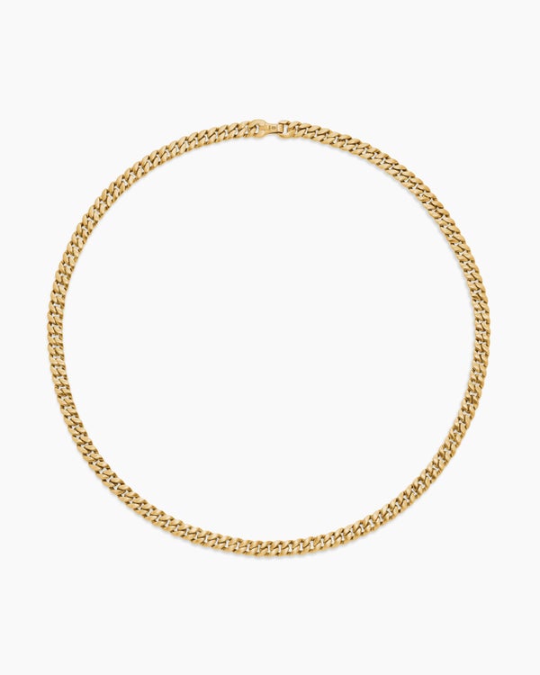 David Van Hagen Curb Chain Necklace 18K Yellow Gold 6mm