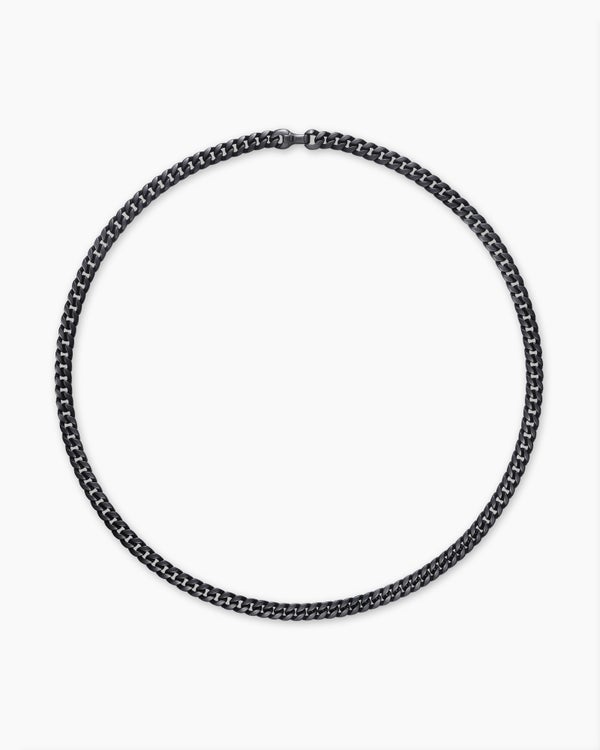 David Van Hagen Curb Chain Necklace Black Titanium 8mm