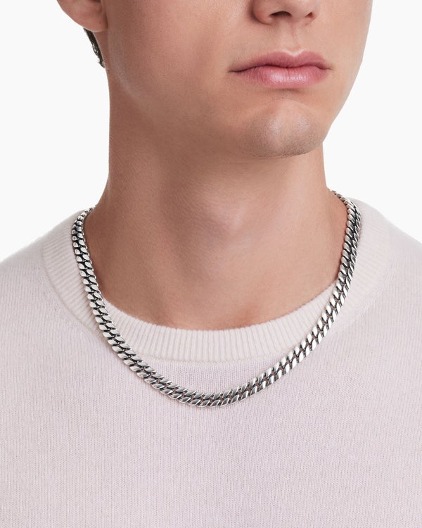 David Van Hagen Curb Chain Necklace Sterling Silver 8mm