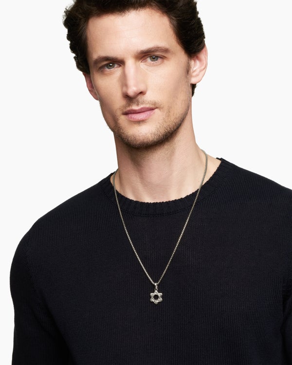 David Van Hagen Deco Star Of David Pendant Sterling Silver 19.5mm