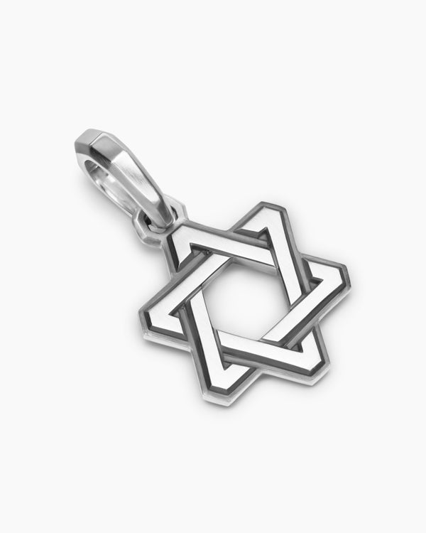 David Van Hagen Deco Star Of David Pendant Sterling Silver 19.5mm