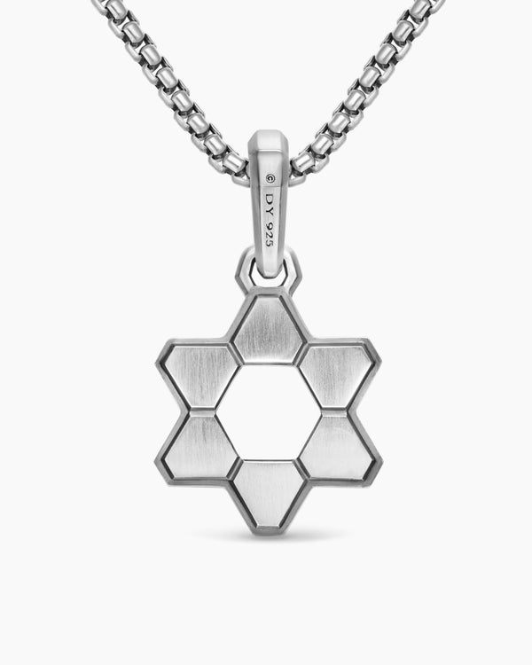 David Van Hagen Deco Star Of David Pendant Sterling Silver 19.5mm