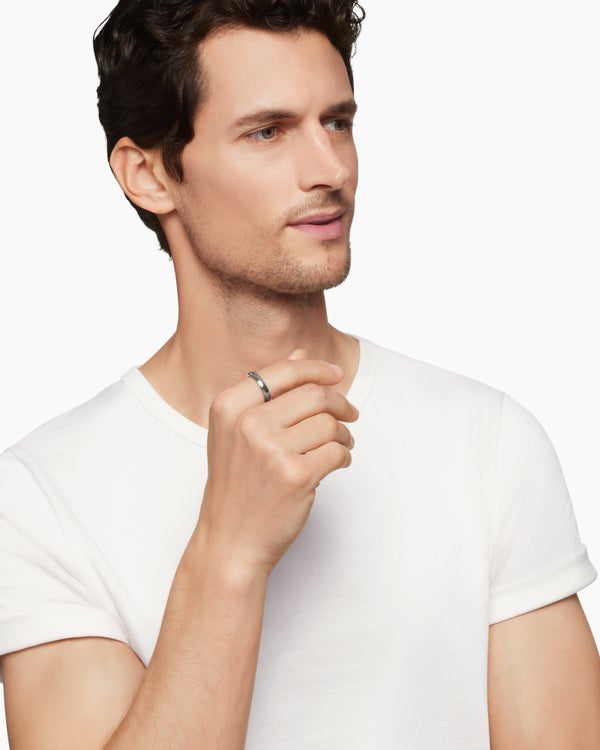 David Van Hagen DY Classic Band Ring Grey Titanium 4mm