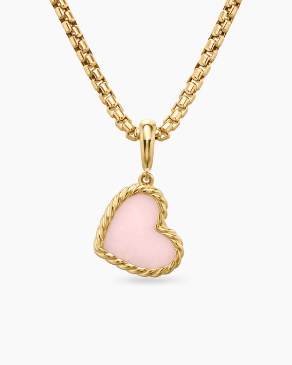 david van hagen DY Elements ® Heart Amulet 18K Yellow Gold with Pink Opal 15.2mm