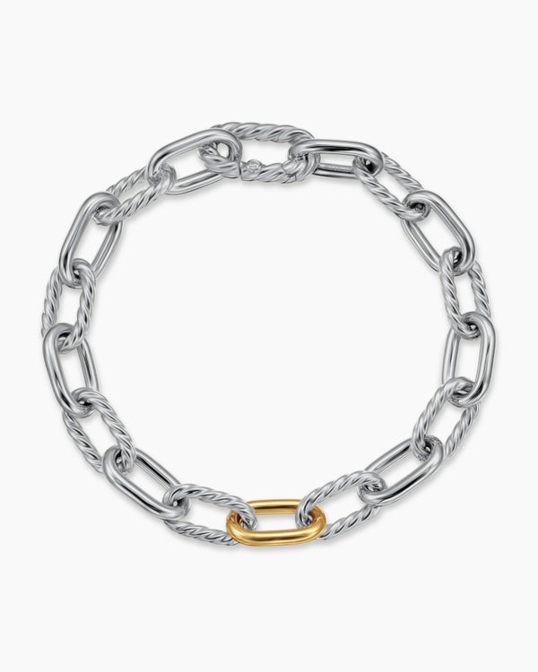 David Van Hagen DY Madison ® Chain Bracelet Sterling Silver With 18K Yellow Gold 8.5mm
