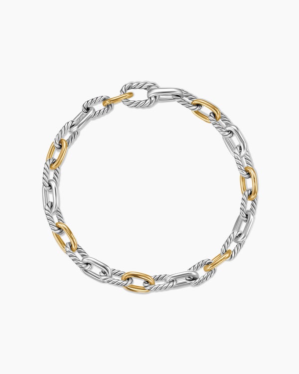 David Van Hagen DY Madison ® Chain Bracelet Sterling Silver With 18K Yellow Gold 5.5mm