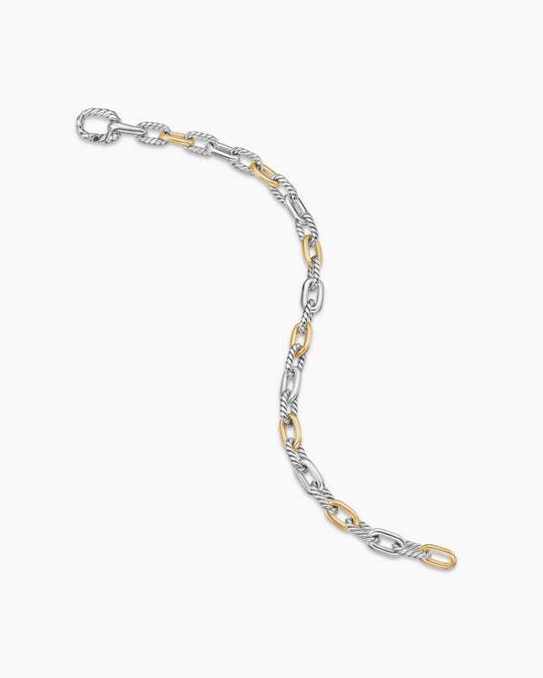David Van Hagen DY Madison ® Chain Bracelet Sterling Silver With 18K Yellow Gold 5.5mm