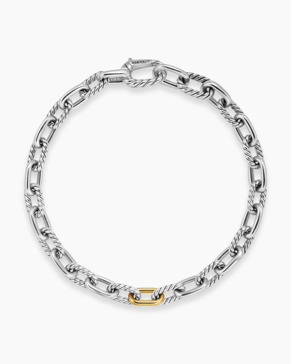 David Van Hagen DY Madison ® Chain Bracelet Sterling Silver With 18K Yellow Gold 6mm