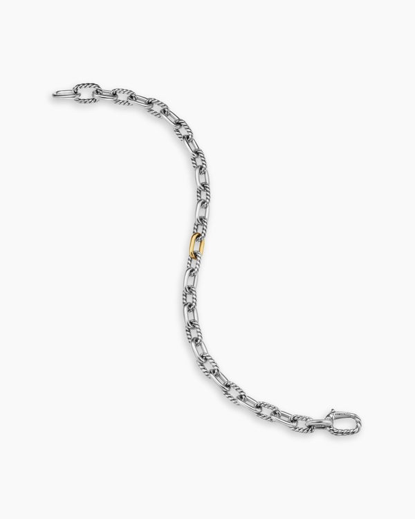 David Van Hagen DY Madison ® Chain Bracelet Sterling Silver With 18K Yellow Gold 6mm