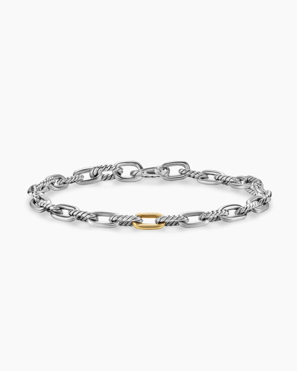 david van hagen DY Madison ® Chain Bracelet Sterling Silver with 18K Yellow Gold 6mm