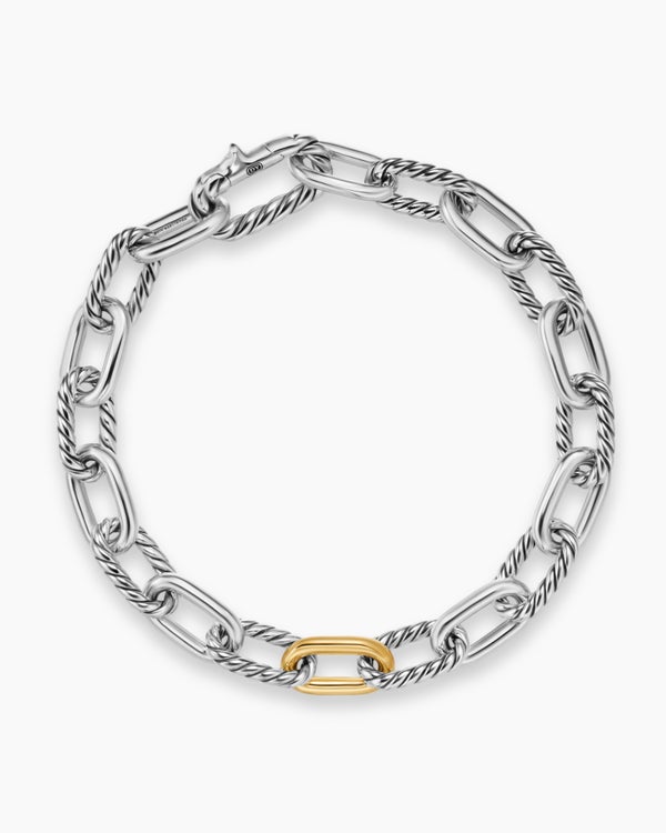 David Van Hagen DY Madison ® Chain Bracelet Sterling Silver With 18K Yellow Gold 8.5mm