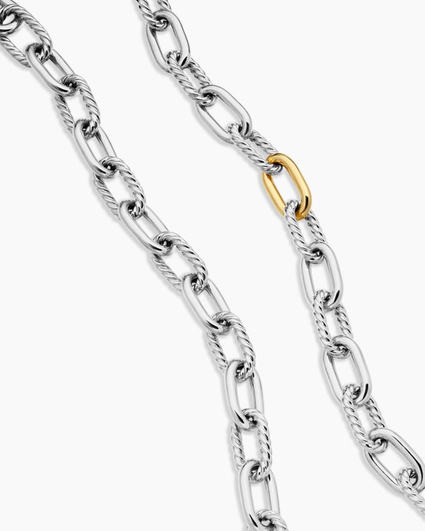 David Van Hagen DY Madison ® Chain Necklace Sterling Silver With 18K Yellow Gold 11mm