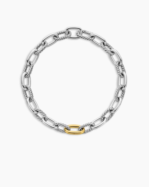 David Van Hagen DY Madison ® Chain Necklace Sterling Silver With 18K Yellow Gold 13.5mm