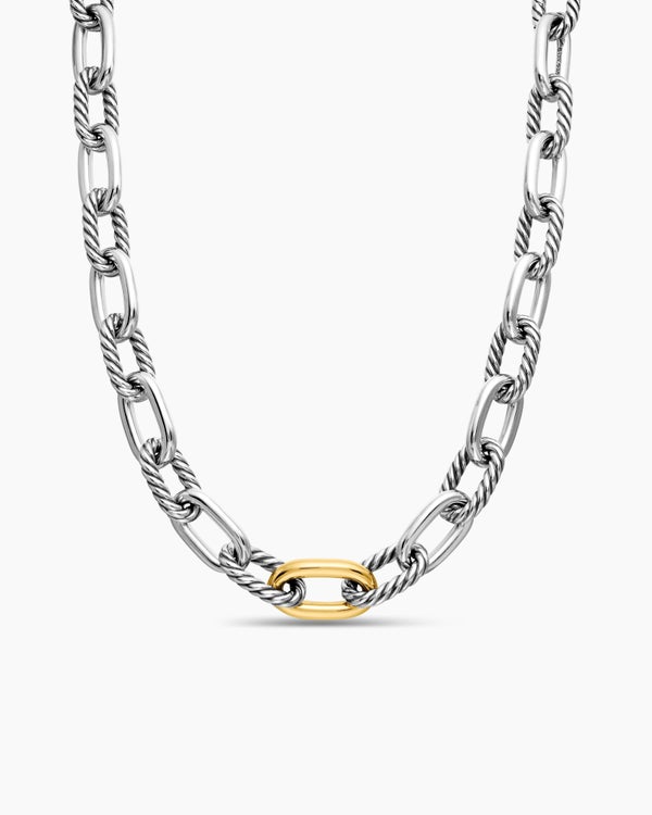 david van hagen DY Madison ® Chain Necklace Sterling Silver with 18K Yellow Gold 13.5mm