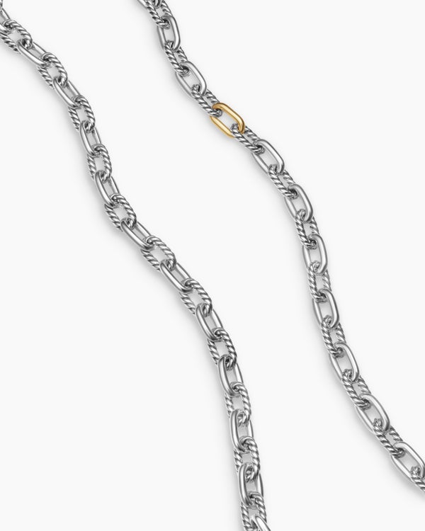David Van Hagen DY Madison ® Chain Necklace Sterling Silver With 18K Yellow Gold 6mm