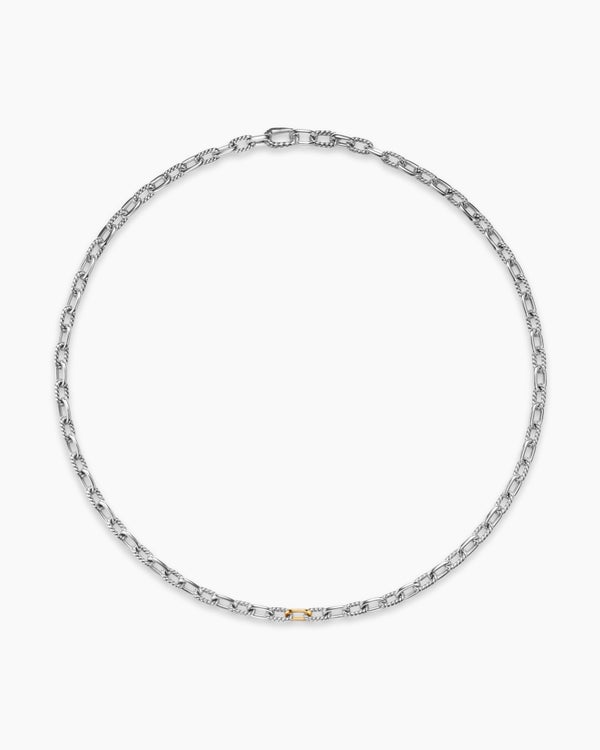 David Van Hagen DY Madison ® Chain Necklace Sterling Silver With 18K Yellow Gold 6mm