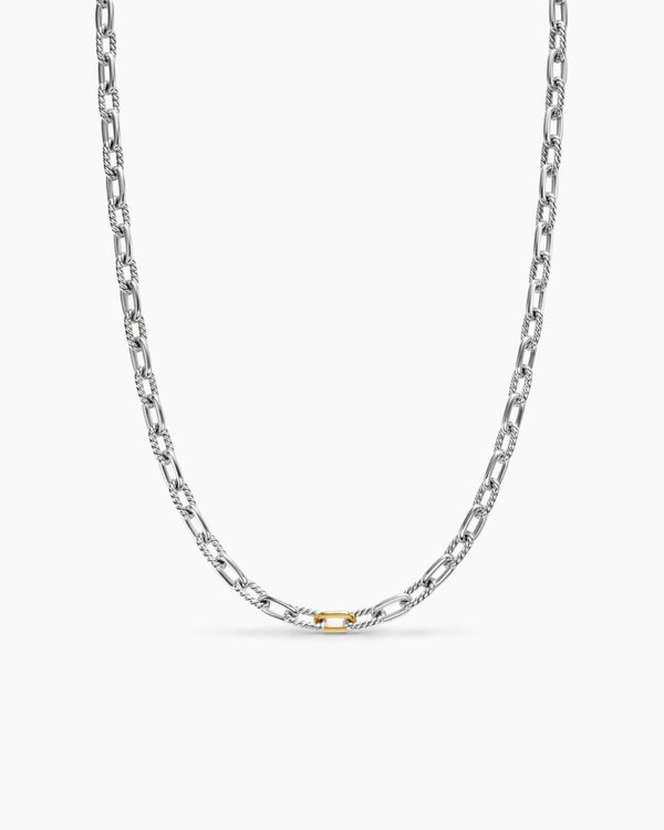 david van hagen DY Madison ® Chain Necklace Sterling Silver with 18K Yellow Gold 6mm