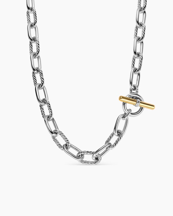 david van hagen DY Madison ® Toggle Chain Necklace Sterling Silver with 18K Yellow Gold 11mm