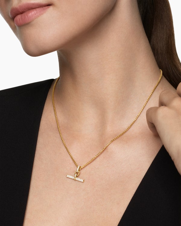 David Van Hagen DY Madison ® Toggle Pendant 18K Yellow Gold With Diamonds 20.2mm