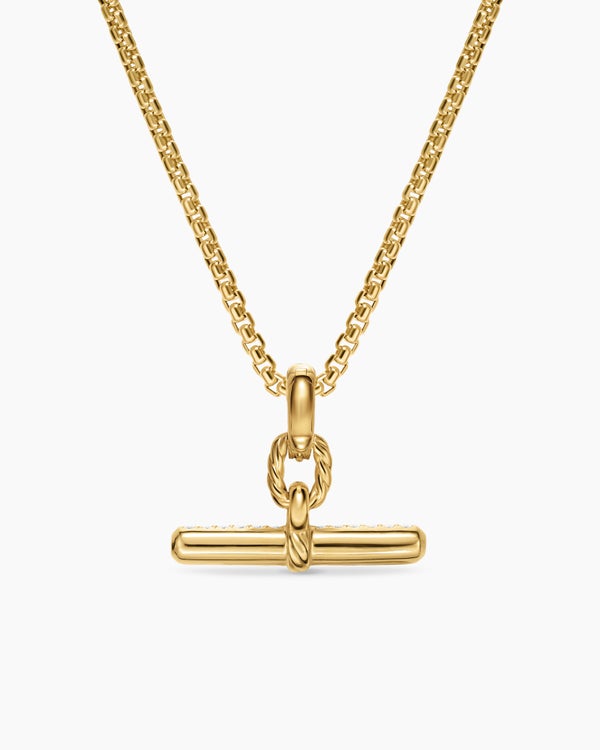 David Van Hagen DY Madison ® Toggle Pendant 18K Yellow Gold With Diamonds 20.2mm