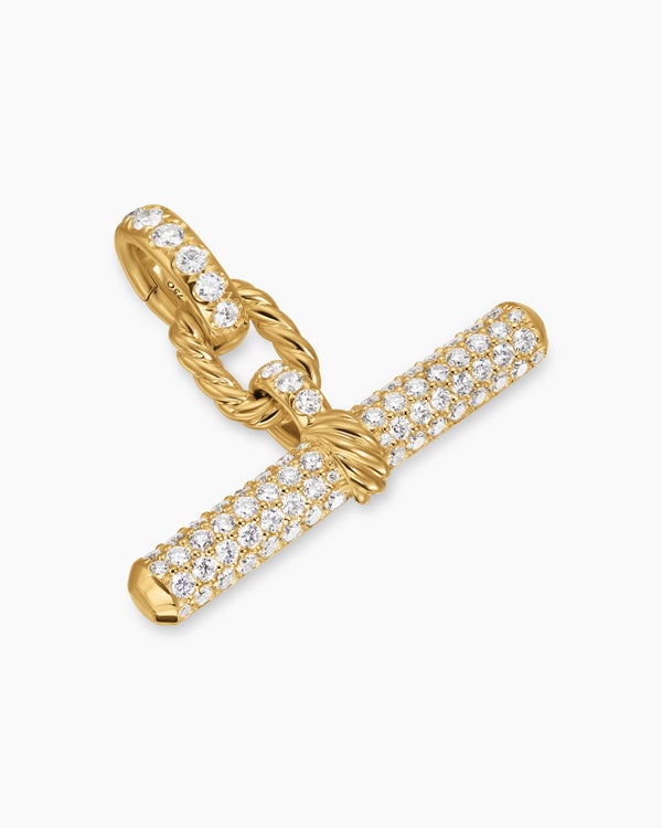 David Van Hagen DY Madison ® Toggle Pendant 18K Yellow Gold With Diamonds 29mm