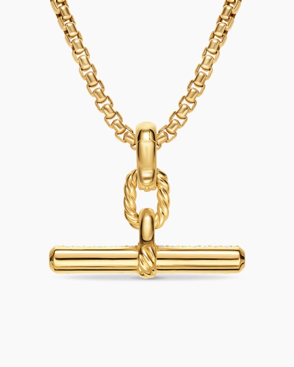 David Van Hagen DY Madison ® Toggle Pendant 18K Yellow Gold With Diamonds 29mm