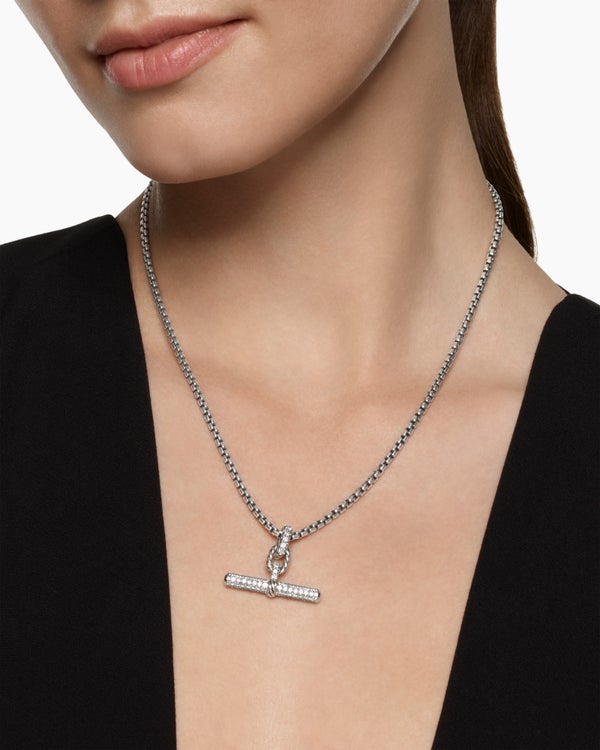 David Van Hagen DY Madison ® Toggle Pendant Sterling Silver With Diamonds 29mm