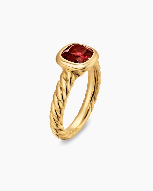 David Van Hagen DY Mercer ® Color Stone Ring 18K Yellow Gold With Rhodolite Garnet 7mm
