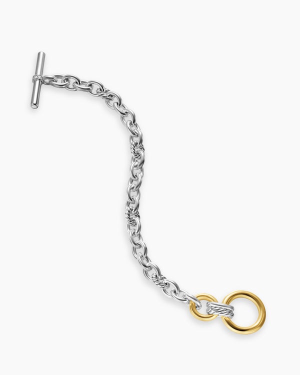 David Van Hagen DY Mercer ® Toggle Chain Bracelet Sterling Silver With 18K Yellow Gold And Diamonds 8mm