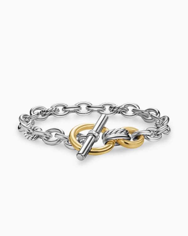 david van hagen DY Mercer ® Toggle Chain Bracelet Sterling Silver with 18K Yellow Gold and Diamonds 8mm david van hagen DY Mercer ® Toggle Chain Bracelet Sterling Silver with 18K Yellow Gold and Diamonds 8mm