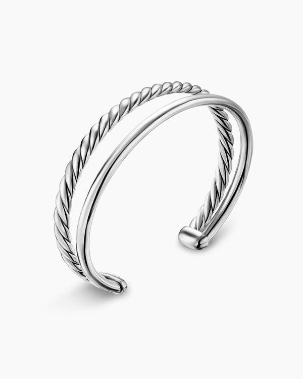 David Van Hagen DY Mercer ® Two Row Cuff Bracelet Sterling Silver 8mm