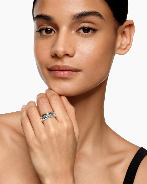 David Van Hagen DY Mercer ® Two Row Ring Sterling Silver 8mm
