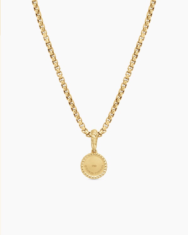 David Van Hagen Evil Eye Amulet 18K Yellow Gold With Pavé Blue Sapphires And Diamonds 11mm