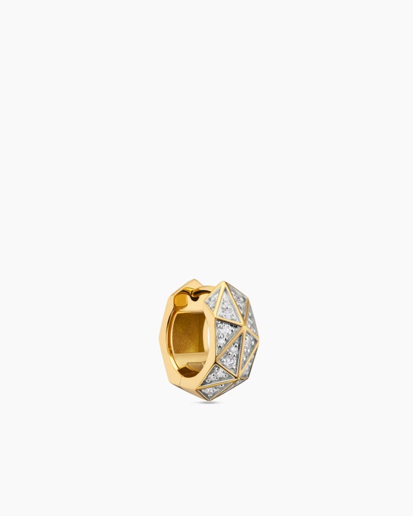 david van hagen Faceted Hoop Earring 18K Yellow Gold with Diamonds 14.5mm david van hagen Faceted Hoop Earring 18K Yellow Gold with Diamonds 14.5mm