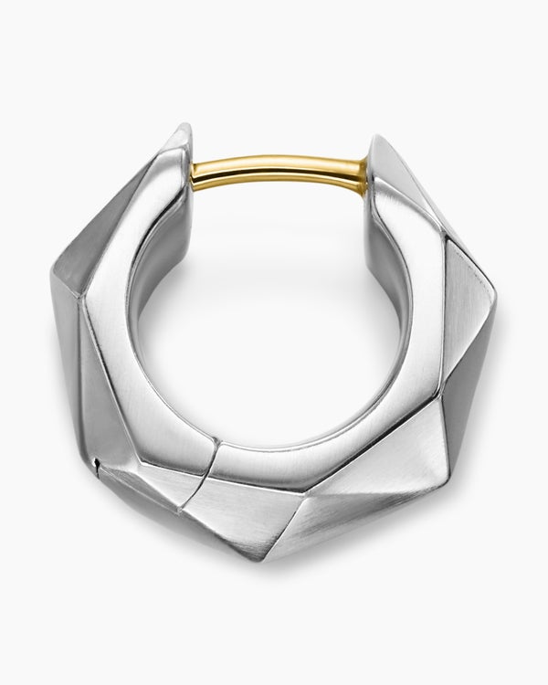 David Van Hagen Faceted Hoop Earring Sterling Silver 14.5mm