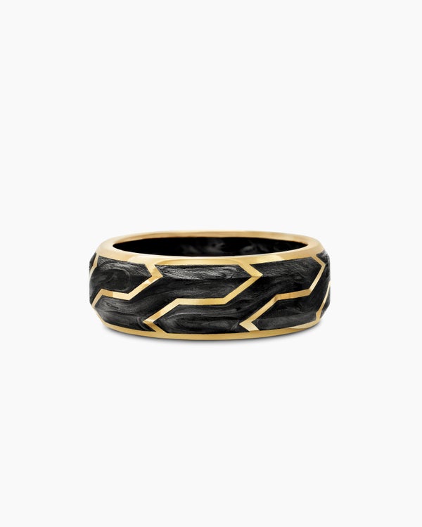 david van hagen Forged Carbon Band Ring 18K Yellow Gold 8.5mm