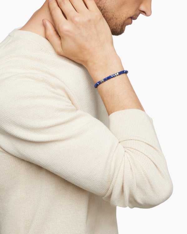 David Van Hagen Hex Bead Bracelet Sterling Silver With Lapis 6mm