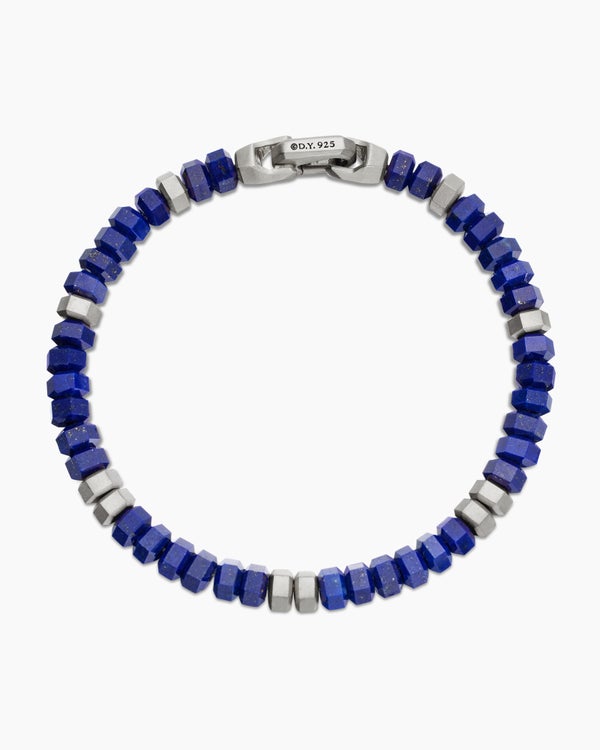 David Van Hagen Hex Bead Bracelet Sterling Silver With Lapis 6mm