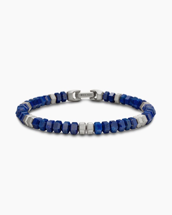 david van hagen Hex Bead Bracelet Sterling Silver with Lapis 6mm david van hagen Hex Bead Bracelet Sterling Silver with Lapis 6mm