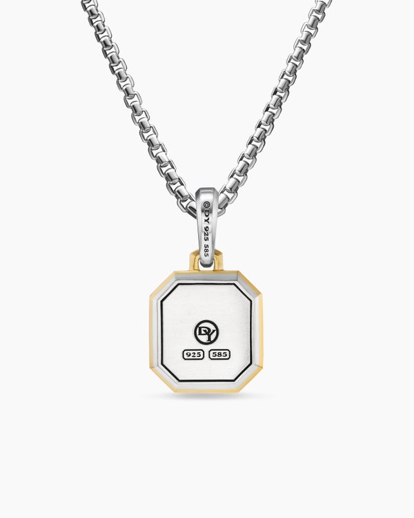 David Van Hagen Initial Amulet Sterling Silver With 14K Yellow Gold A 17mm