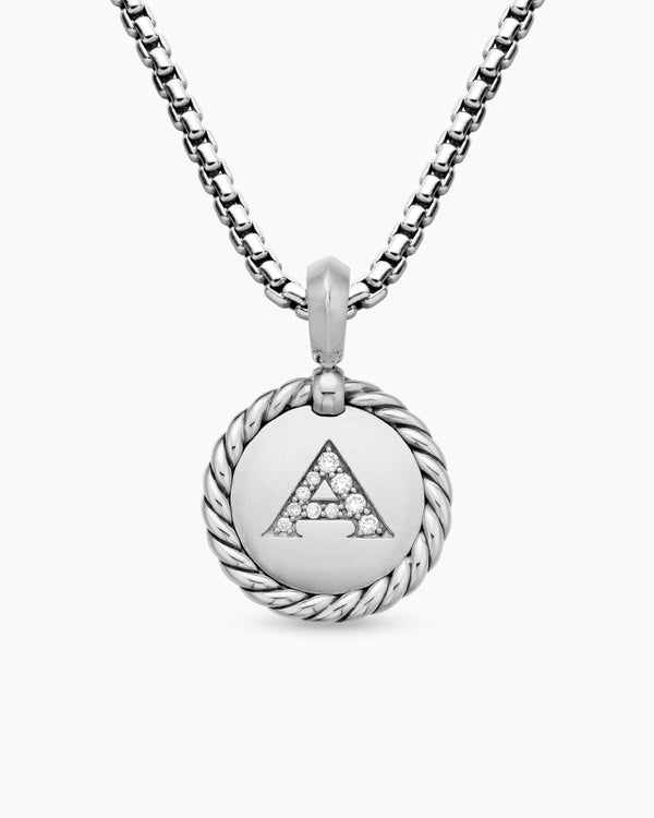 david van hagen Initial Charm Sterling Silver with Diamond A david van hagen Initial Charm Sterling Silver with Diamond A