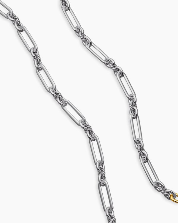David Van Hagen Lexington Chain Necklace Sterling Silver With 18K Yellow Gold 7mm