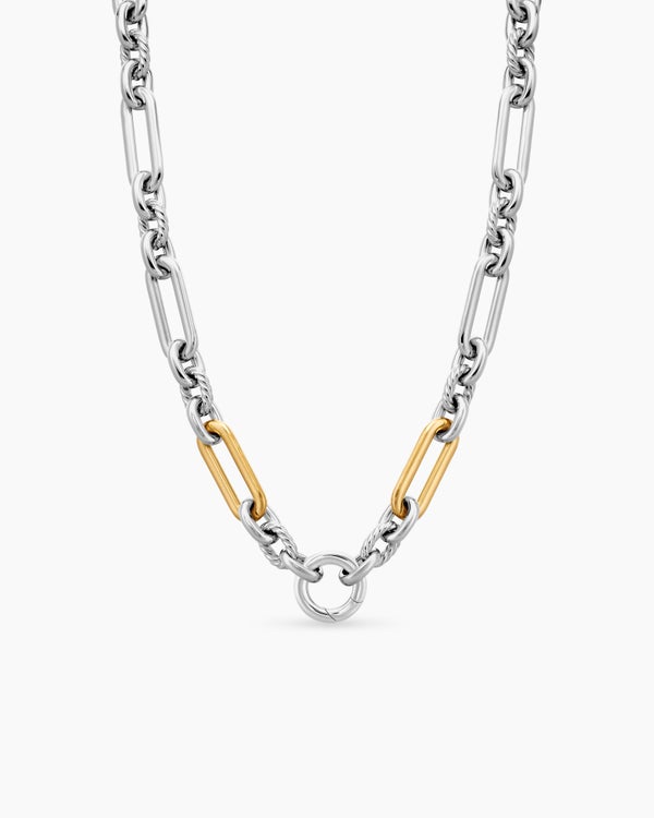 david van hagen Lexington Chain Necklace Sterling Silver with 18K Yellow Gold 9.8mm