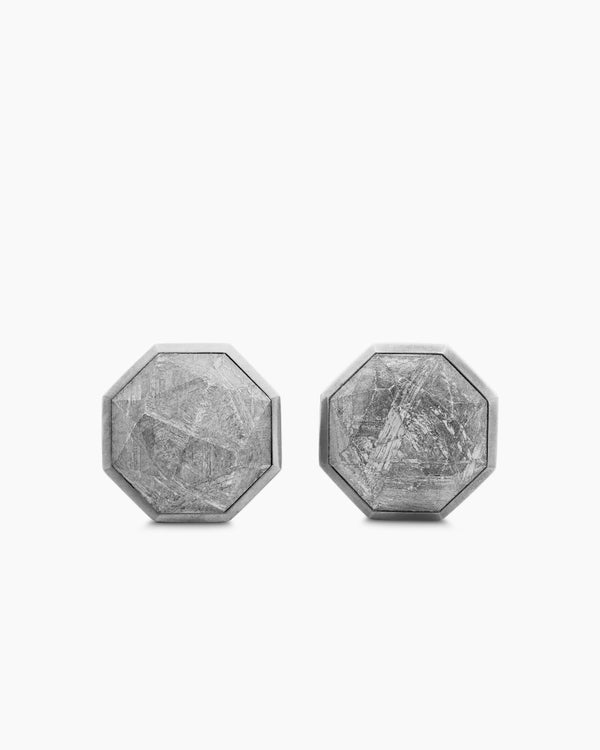 david van hagen Meteorite Faceted Round Cufflinks Sterling Silver 16mm
